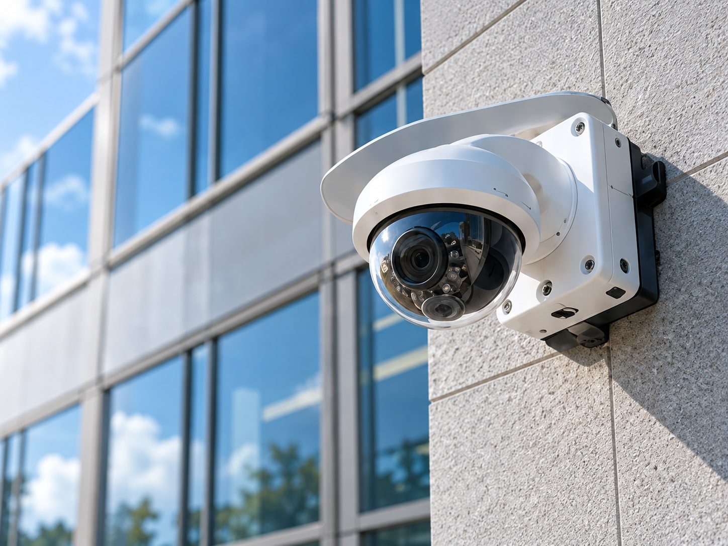 Cámara CCTV instalada en edificio